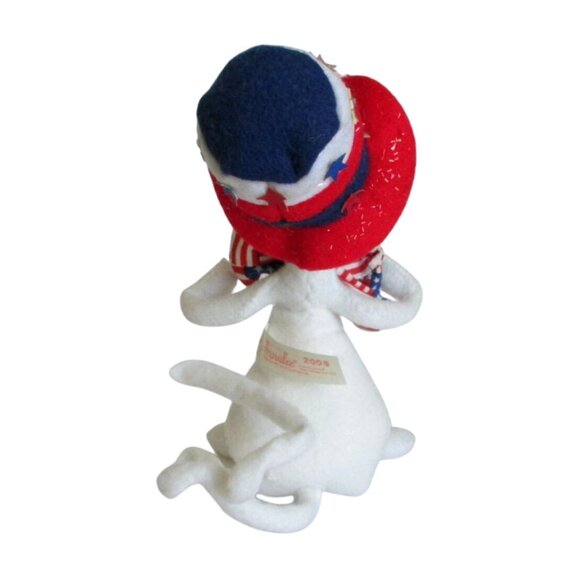 Vintage Annalee Patriotic Mouse Plush Doll 7" 2005 Uncle Sam Hat & Bow Red White - Picture 5 of 9